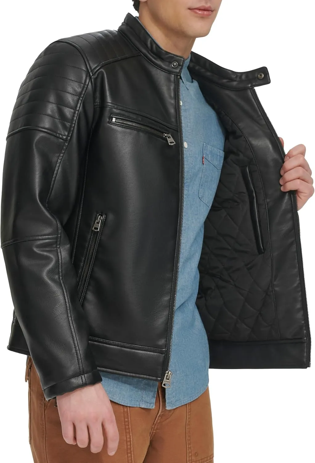 Levi's Men's Faux Leather Racer Jacket