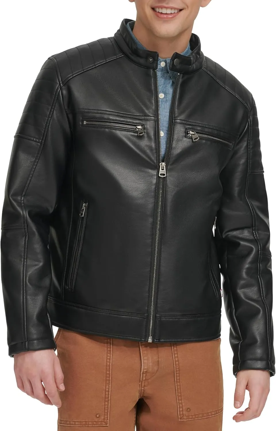 Levi's Men's Faux Leather Racer Jacket