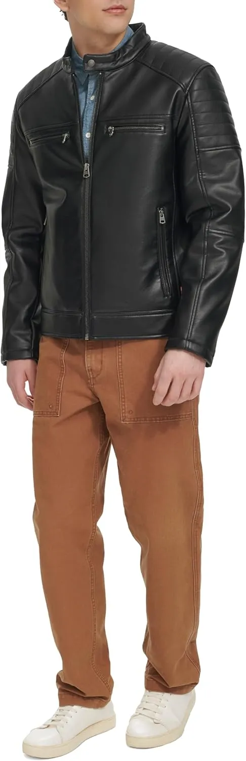 Levi's Men's Faux Leather Racer Jacket