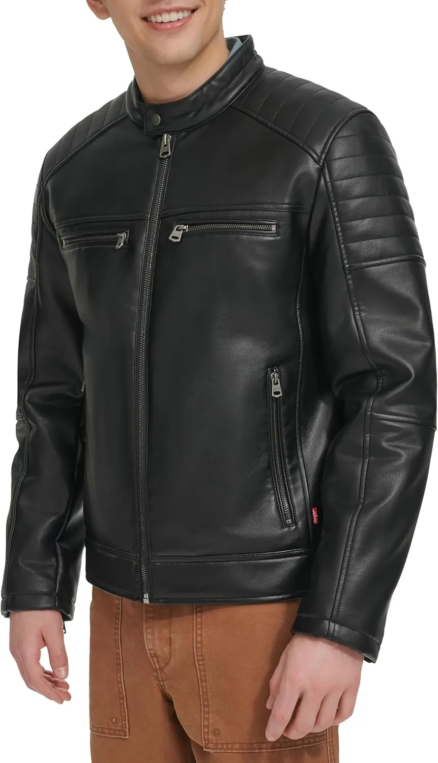 Levi's Men's Faux Leather Racer Jacket