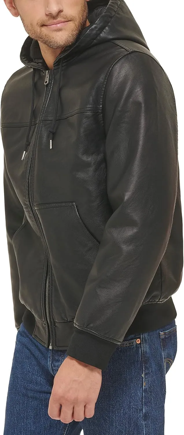 Levi's Men's Faux Shearling Hoody Bomber Jacket