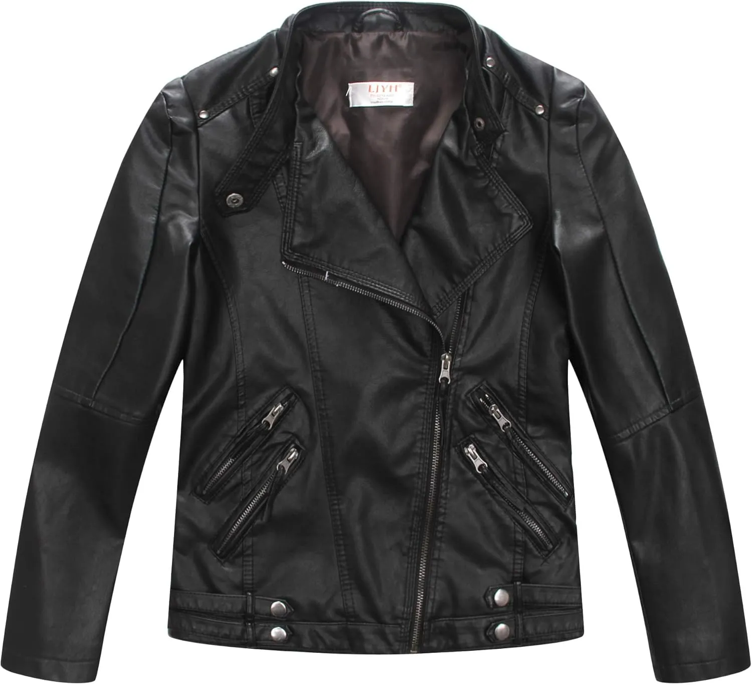 LJYH Boys Spring Faux Leather Moto Jackets Kids Zipper Fall Coats Outerwear