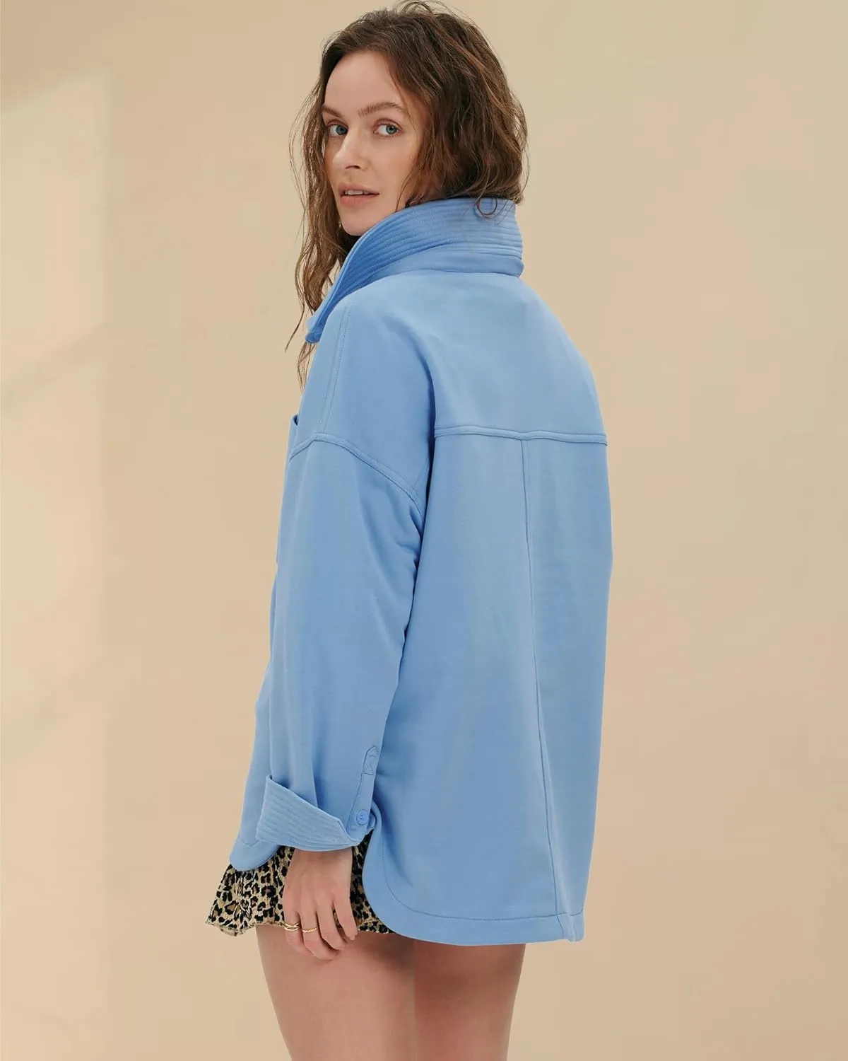 Locachy Women's Casual Oversized Polo Sweatshirt Lapel Long Sleeve Button Pullover Tops Fashion Outfits Clothes