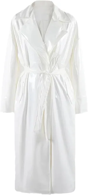 Long Oversized Patent Leather Trench Coat For Women Sashes Sashes Plus Size Outerwear Jackets