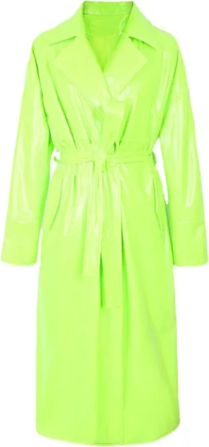 Long Oversized Patent Leather Trench Coat For Women Sashes Sashes Plus Size Outerwear Jackets