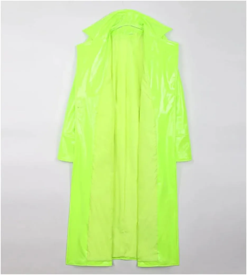 Long Oversized Patent Leather Trench Coat For Women Sashes Sashes Plus Size Outerwear Jackets