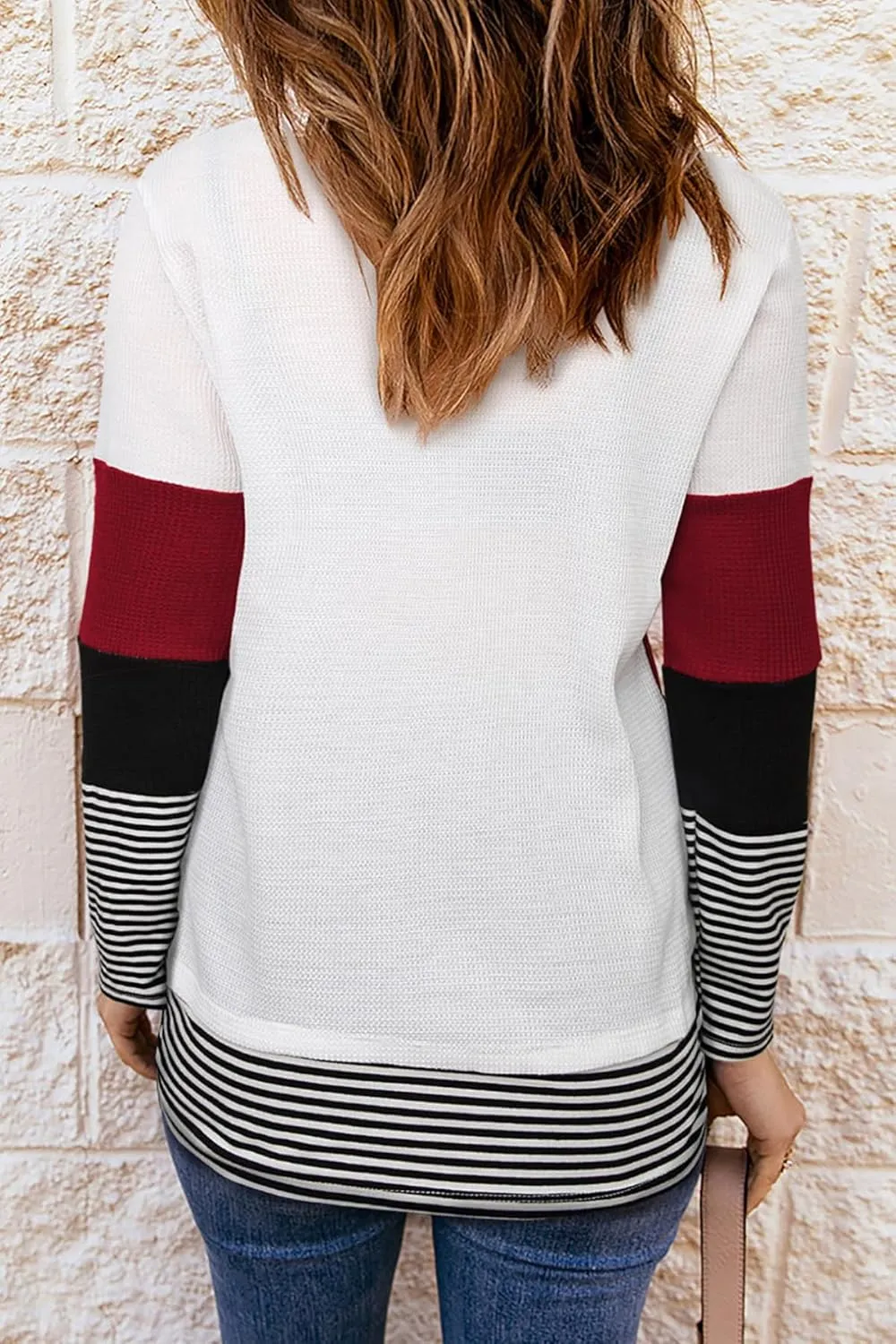 Long Sleeve Shirts for Women Casual Lightweight Sweaters Color Block Striped Tunic Tops