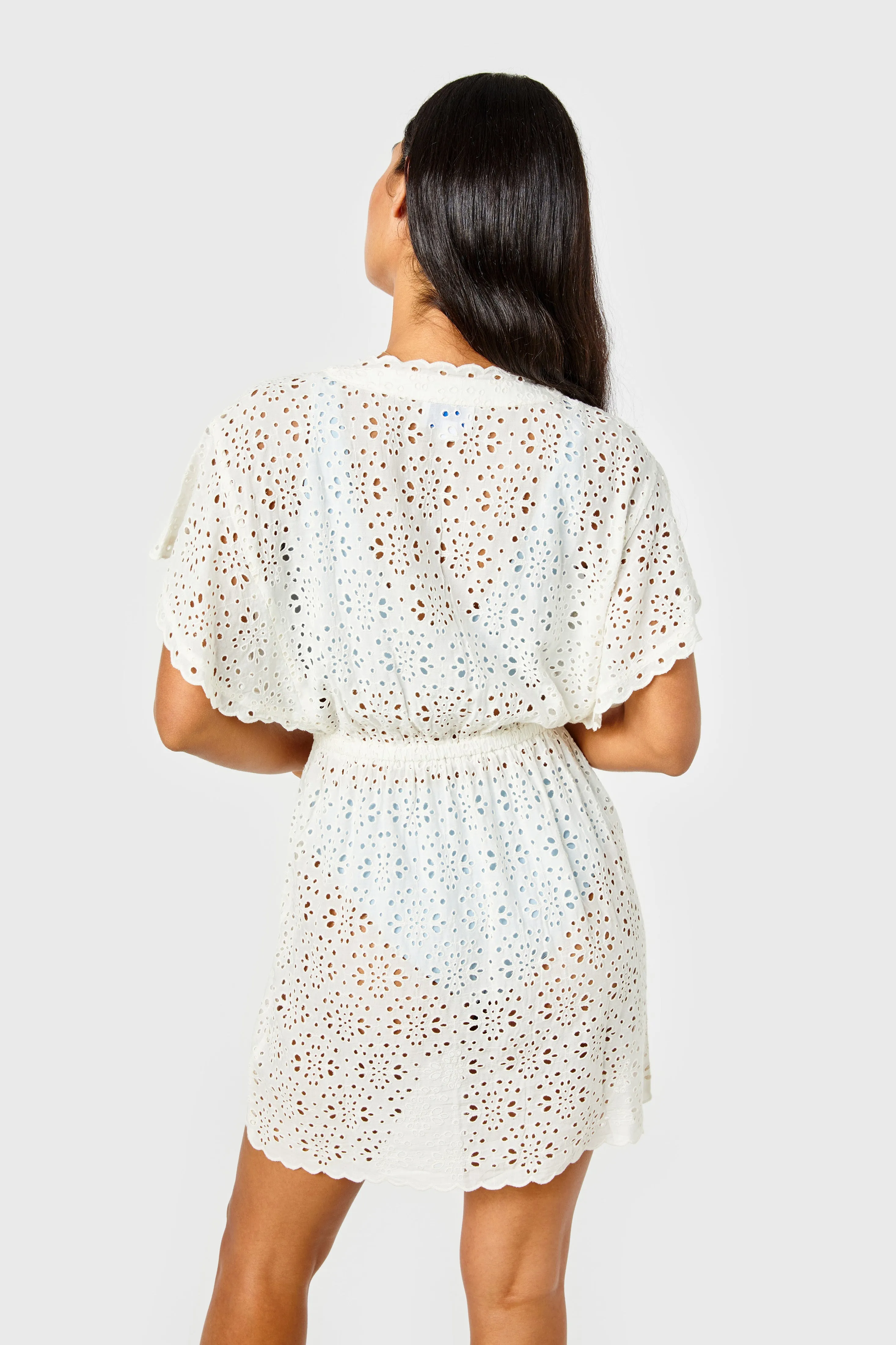 Louise Cover Up-Eyelet-Gardenia by Cartolina