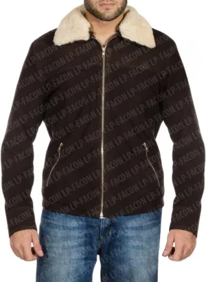 LP-FACON Mens Biker Brando Motorcycle Biker Black Leather/Faux Outerwear