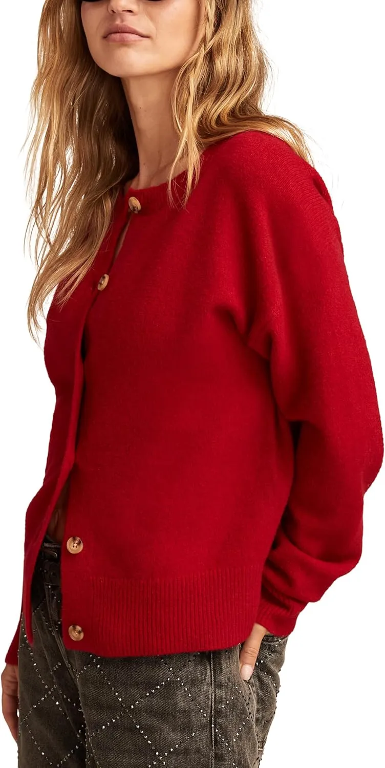 Lucky Brand Women's Cloudsoft Crew Neck Cardigan