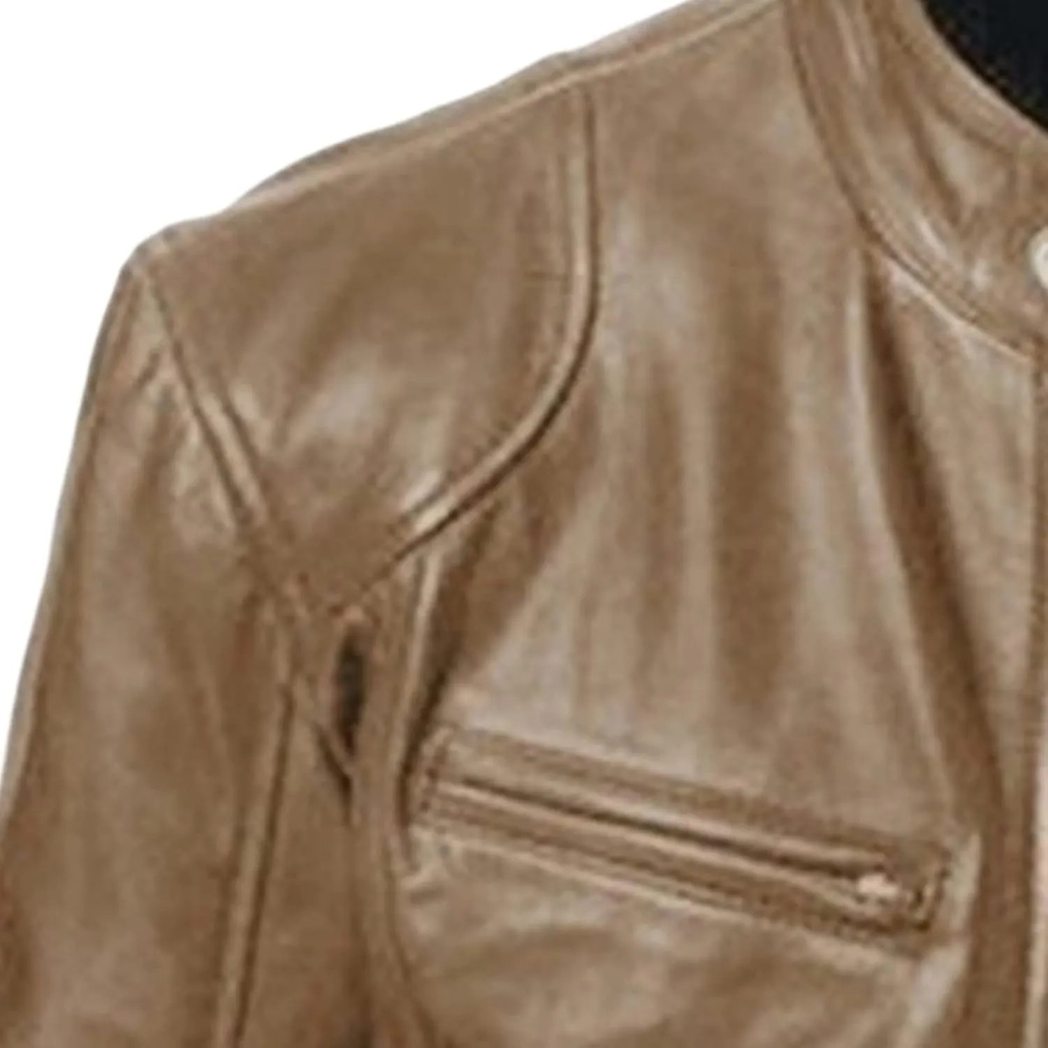 Maiyifu-GJ Men's Faux Leather Biker Jacket Vintage Motorcycle Jacket Outerwear Retro Stand Collar PU Leather Slim Fit Coat