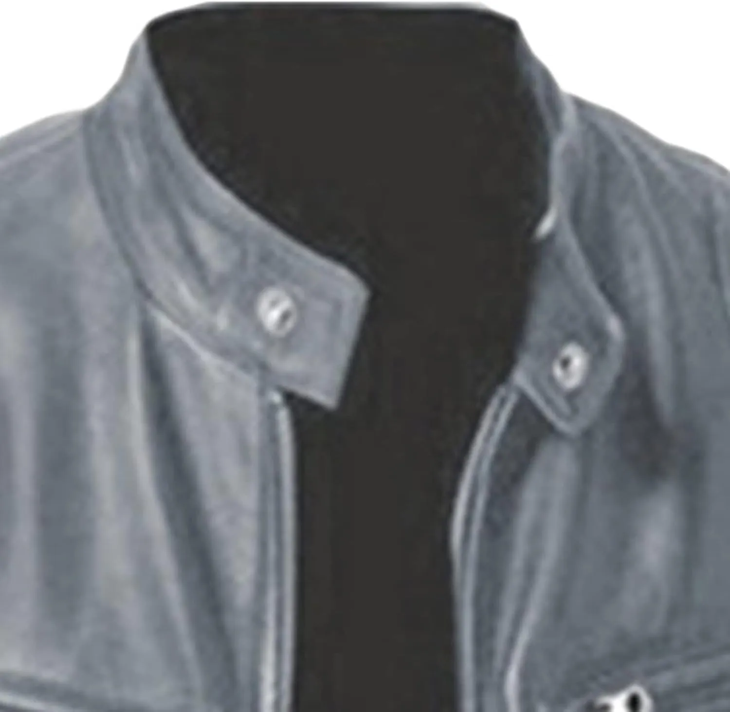 Maiyifu-GJ Men's Faux Leather Biker Jacket Vintage Motorcycle Jacket Outerwear Retro Stand Collar PU Leather Slim Fit Coat