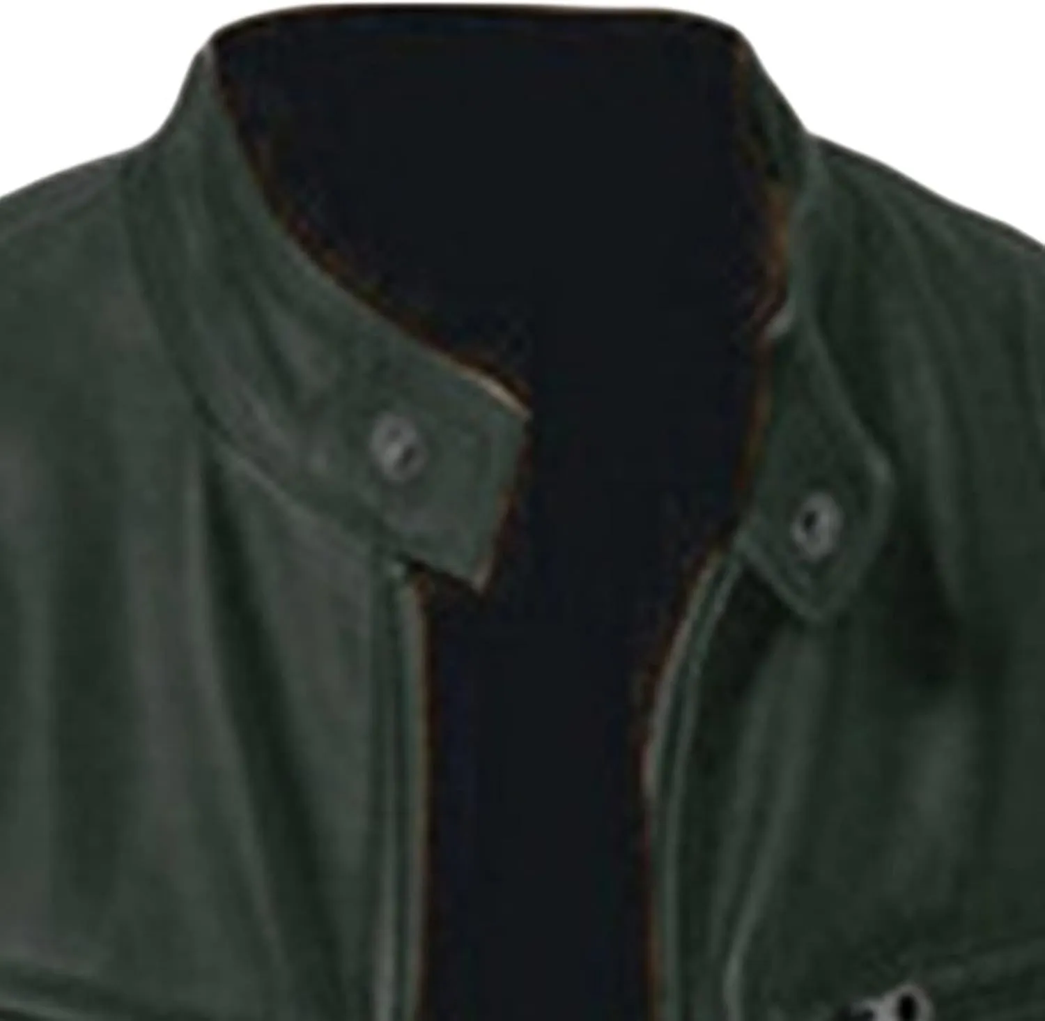 Maiyifu-GJ Men's Faux Leather Biker Jacket Vintage Motorcycle Jacket Outerwear Retro Stand Collar PU Leather Slim Fit Coat