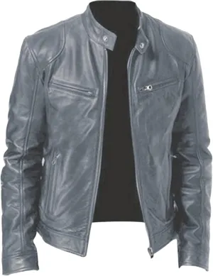 Maiyifu-GJ Men's Faux Leather Biker Jacket Vintage Motorcycle Jacket Outerwear Retro Stand Collar PU Leather Slim Fit Coat