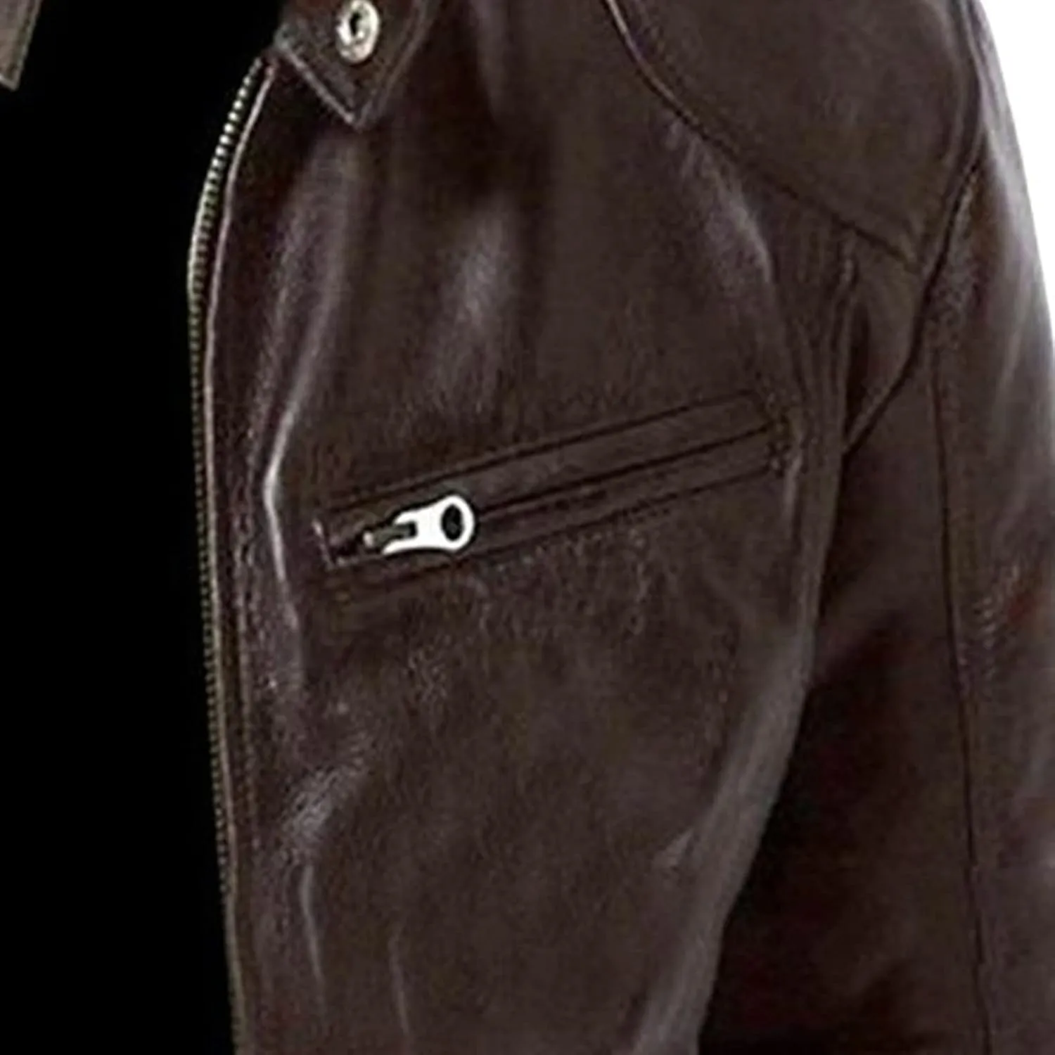 Maiyifu-GJ Men's Faux Leather Biker Jacket Vintage Motorcycle Jacket Outerwear Retro Stand Collar PU Leather Slim Fit Coat