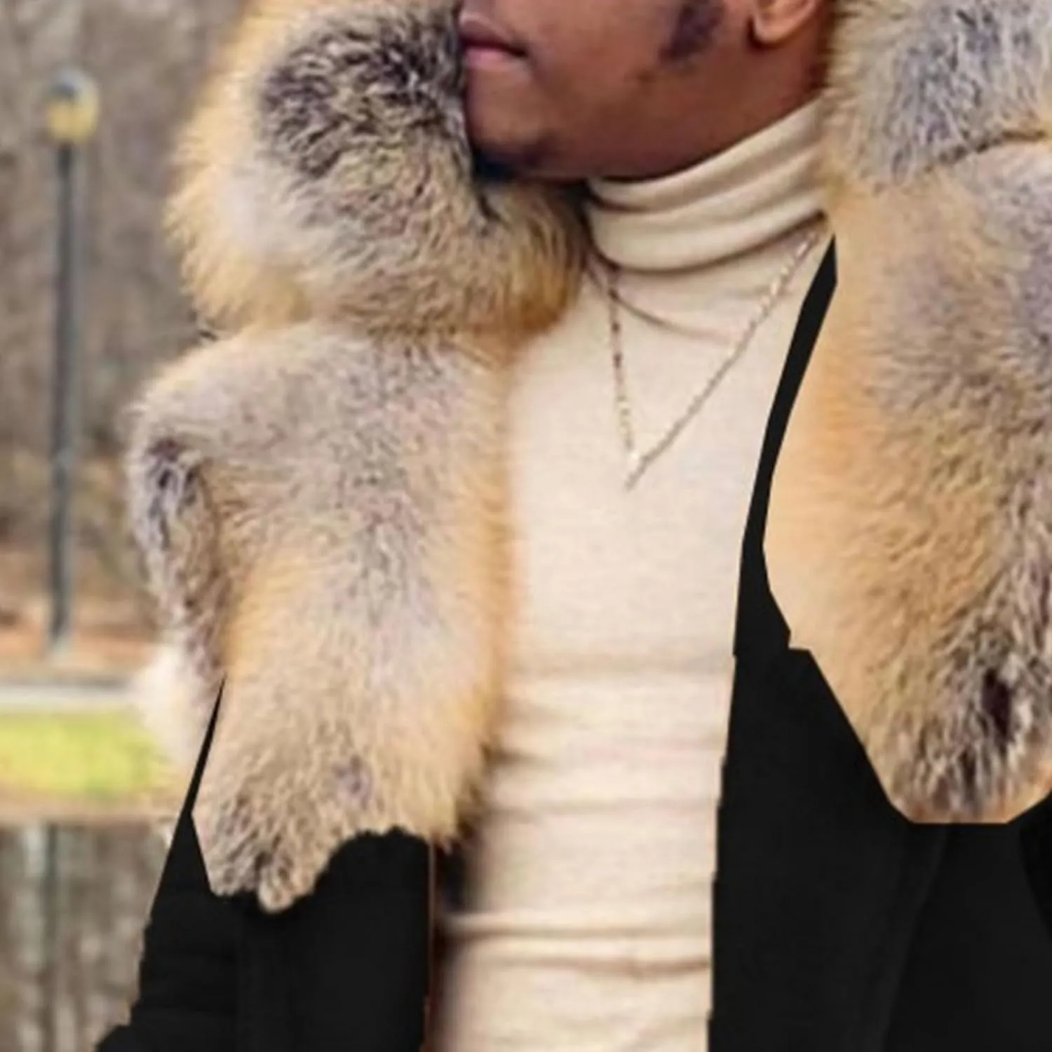 Maiyifu-GJ Men's Winter Coat Faux Leather Jacket Thicken Warm Fleece Lined Overcoat Windproof Vintage Trench Coats Outerwear