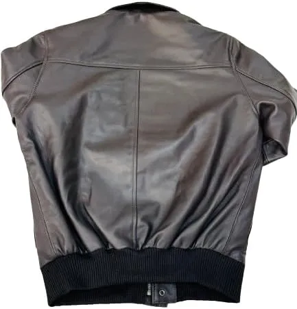 Men A-2 Air Force Cowhide Leather Flight Bomber Jacket