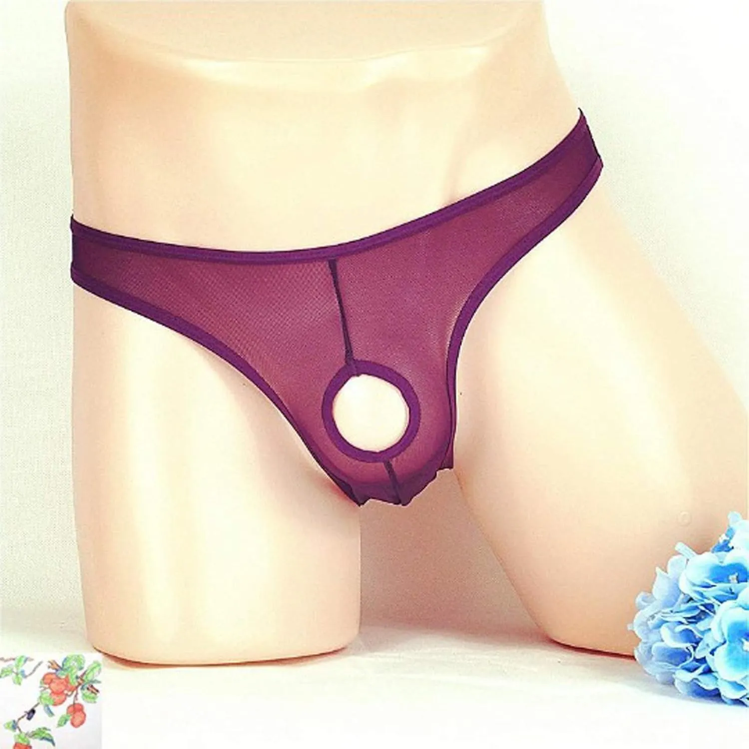 Men Bulge Pouch Underpants Sexy Low waist Briefs Soft Cotton Panties Ice Silk Seamles Underwear Pure One-piece Thong