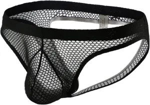 Men Sexy Low waist Briefs Bulge Pouch Underpants Pure One-piece Thong Ice Silk Seamles Underwear Soft Cotton Panties