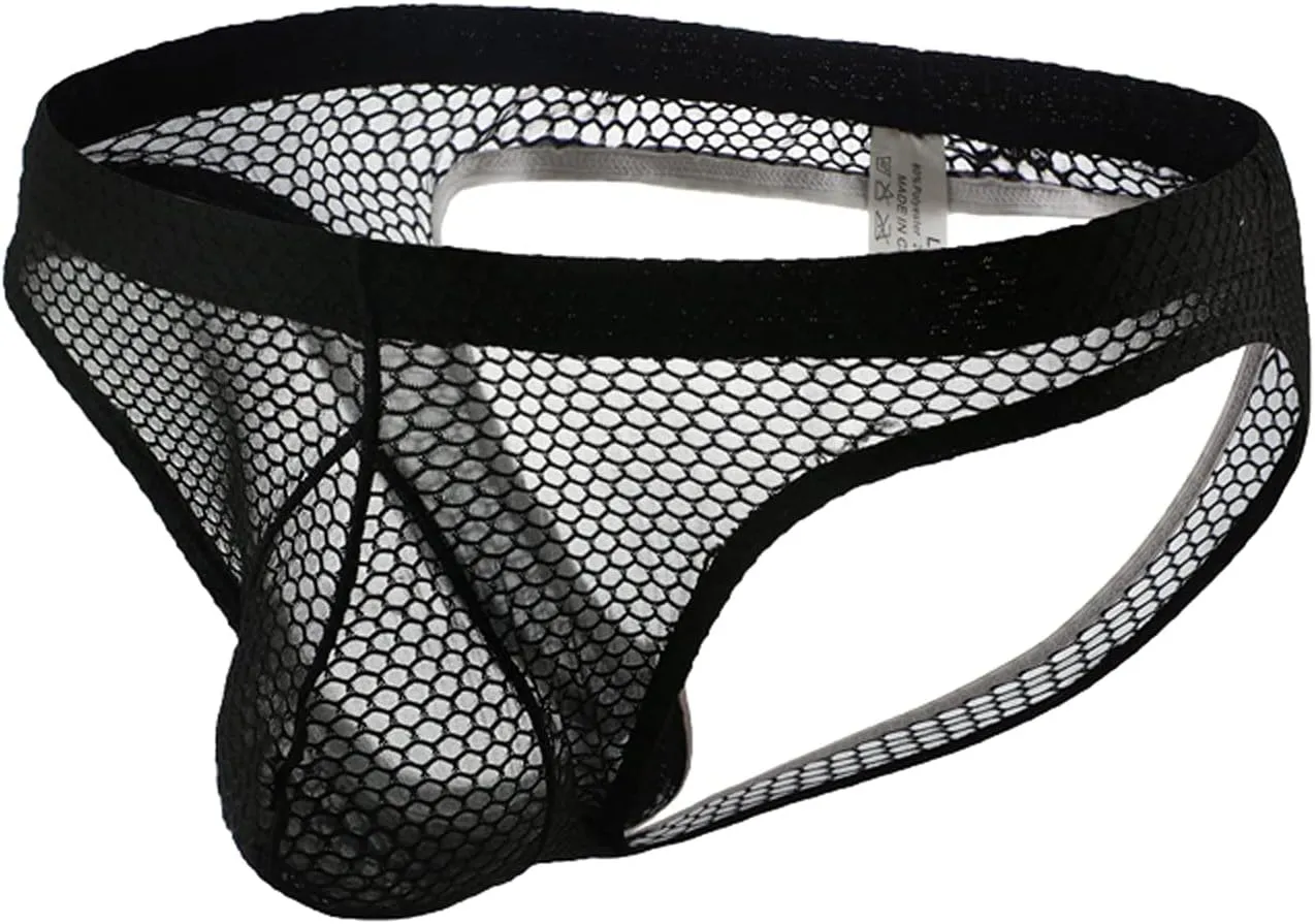 Men Sexy Low waist Briefs Bulge Pouch Underpants Pure One-piece Thong Ice Silk Seamles Underwear Soft Cotton Panties