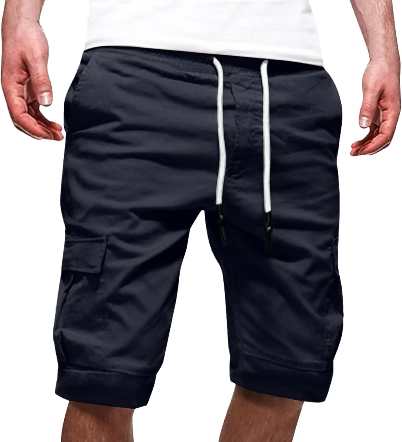 Mens 2024 Cargo Shorts Multi Pockets Combat Track Fashion Outdoor Hiking Bermuda Solid Hipster Street Versatile Casual Pants