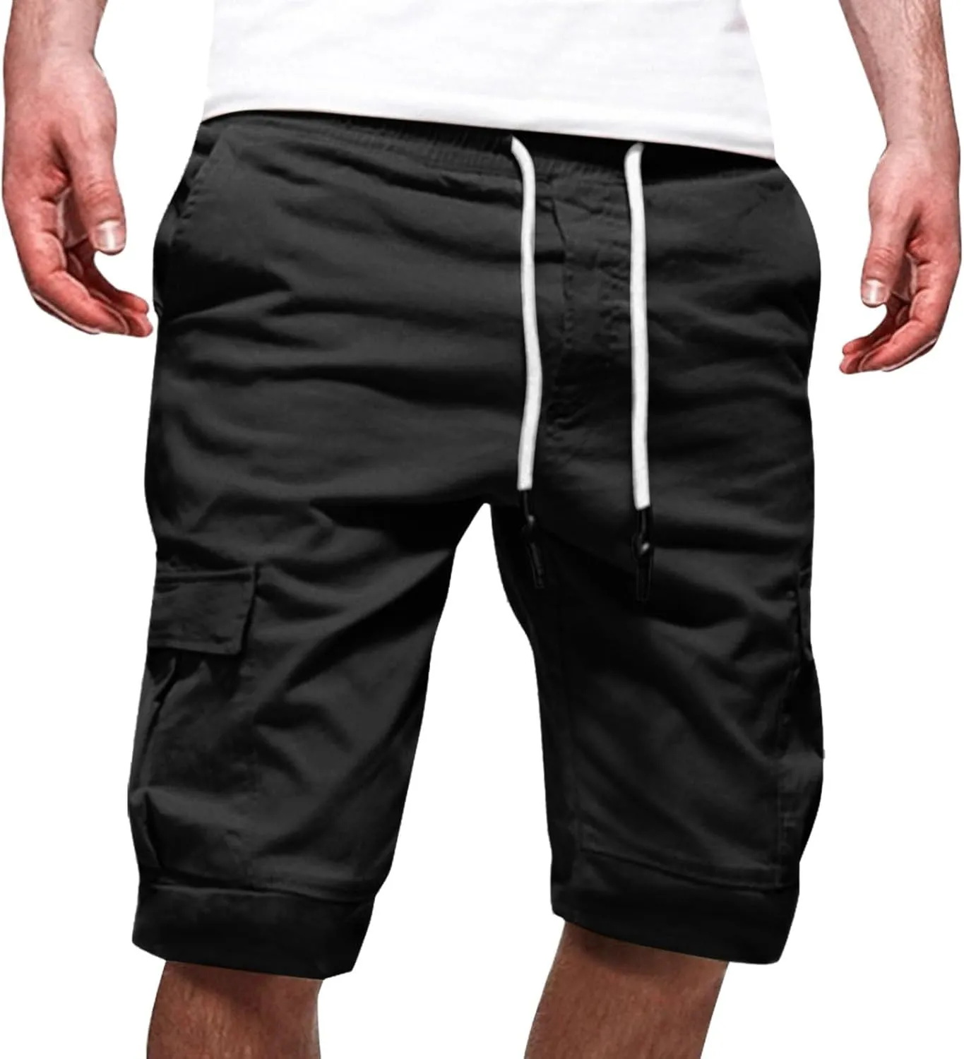 Mens 2024 Cargo Shorts Multi Pockets Combat Track Fashion Outdoor Hiking Bermuda Solid Hipster Street Versatile Casual Pants