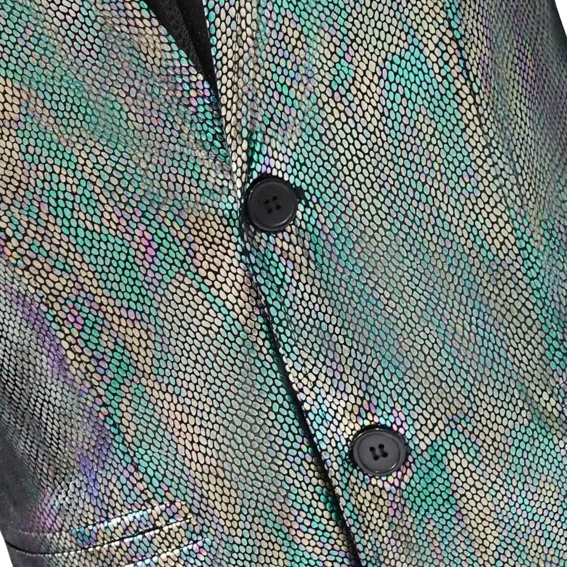Men's 70s Disco Outfit Sequin Suit Set Metallic Shiny Jacket Slim Fit Pants Party Costume