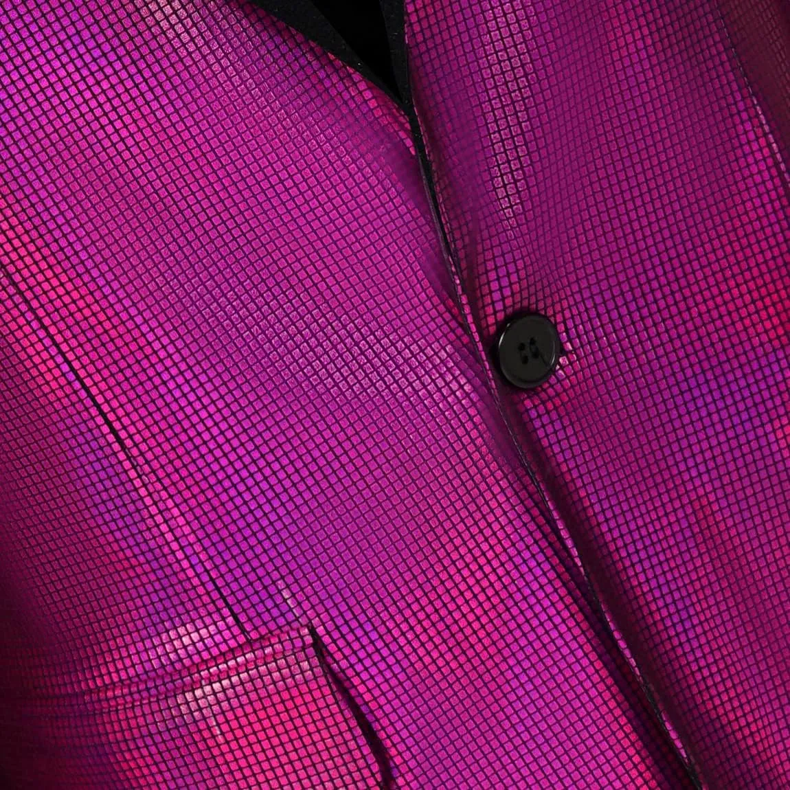Men's 70s Disco Outfit Sequin Suit Set Metallic Shiny Jacket Slim Fit Pants Party Costume