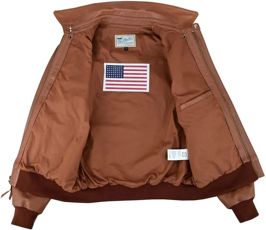 Men's Air Force A-2 Leather Flight Bomber Jacket