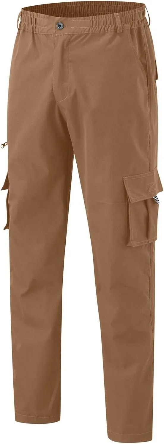 Mens All Season Fit Pants Casual Solid Color Trousers Fashion Overalls Straight Leg Sports Joggers with Pockets