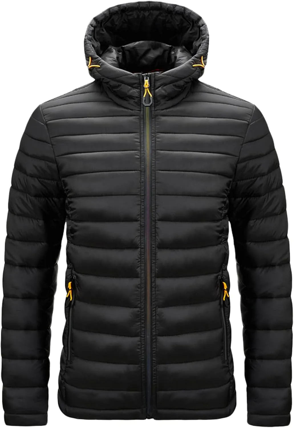 Men's Autumn And Winter Jacket Coats Leisure Plus Size Light Zip Pocket Cotton-padded Warm Soft Hooded Jacket Men Coats