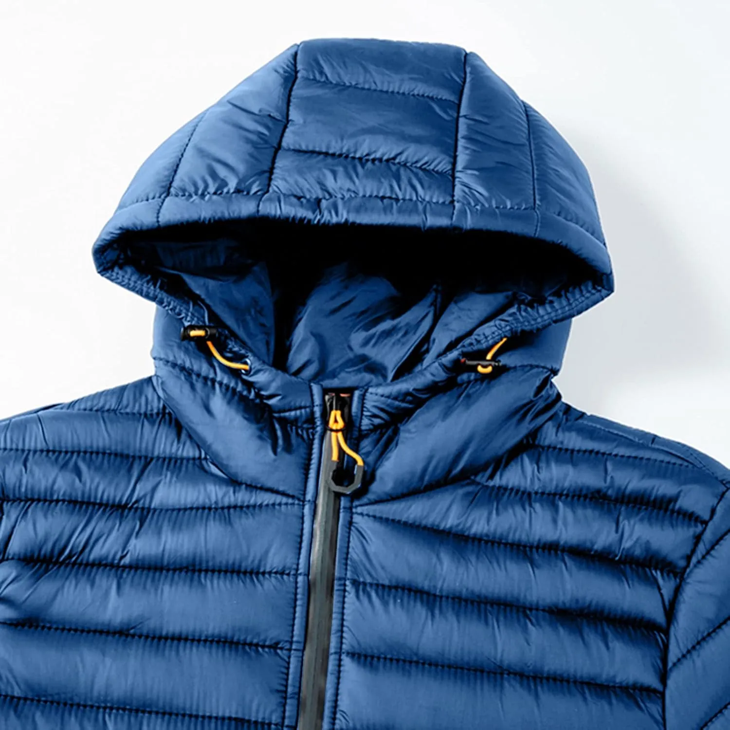 Men's Autumn And Winter Jacket Coats Leisure Plus Size Light Zip Pocket Cotton-padded Warm Soft Hooded Jacket Men Coats
