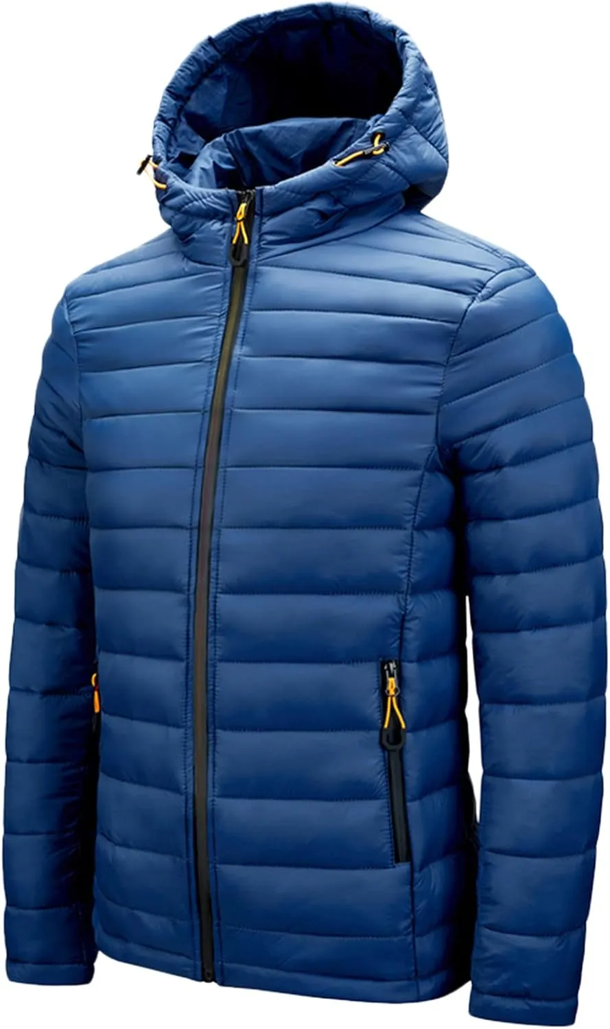 Men's Autumn And Winter Jacket Coats Leisure Plus Size Light Zip Pocket Cotton-padded Warm Soft Hooded Jacket Men Coats