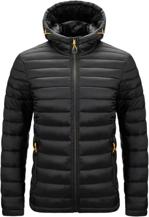 Men's Autumn And Winter Jacket Coats Leisure Plus Size Light Zip Pocket Cotton-padded Warm Soft Hooded Jacket Men Coats