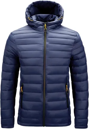 Men's Autumn And Winter Jacket Coats Leisure Plus Size Light Zip Pocket Cotton-padded Warm Soft Hooded Jacket Men Coats