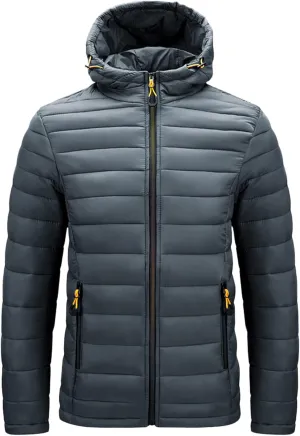 Men's Autumn And Winter Jacket Coats Leisure Plus Size Light Zip Pocket Cotton-padded Warm Soft Hooded Jacket Men Coats