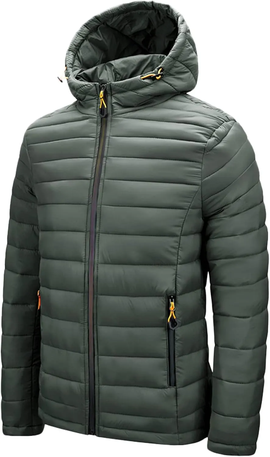 Men's Autumn And Winter Jacket Coats Leisure Plus Size Light Zip Pocket Cotton-padded Warm Soft Hooded Jacket Men Coats
