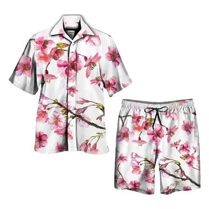 Men's Casual Short-sleeved Suits 3D Digital Printing Shirt Shorts Suit