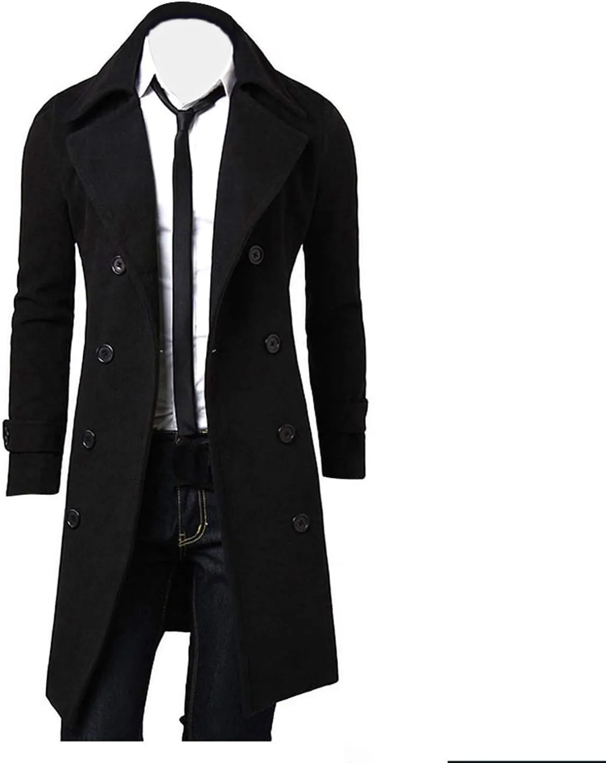 Mens Coat Winter Men Slim Stylish Trench Coat Double Breasted Long Jacket Coat Fashion Jackets