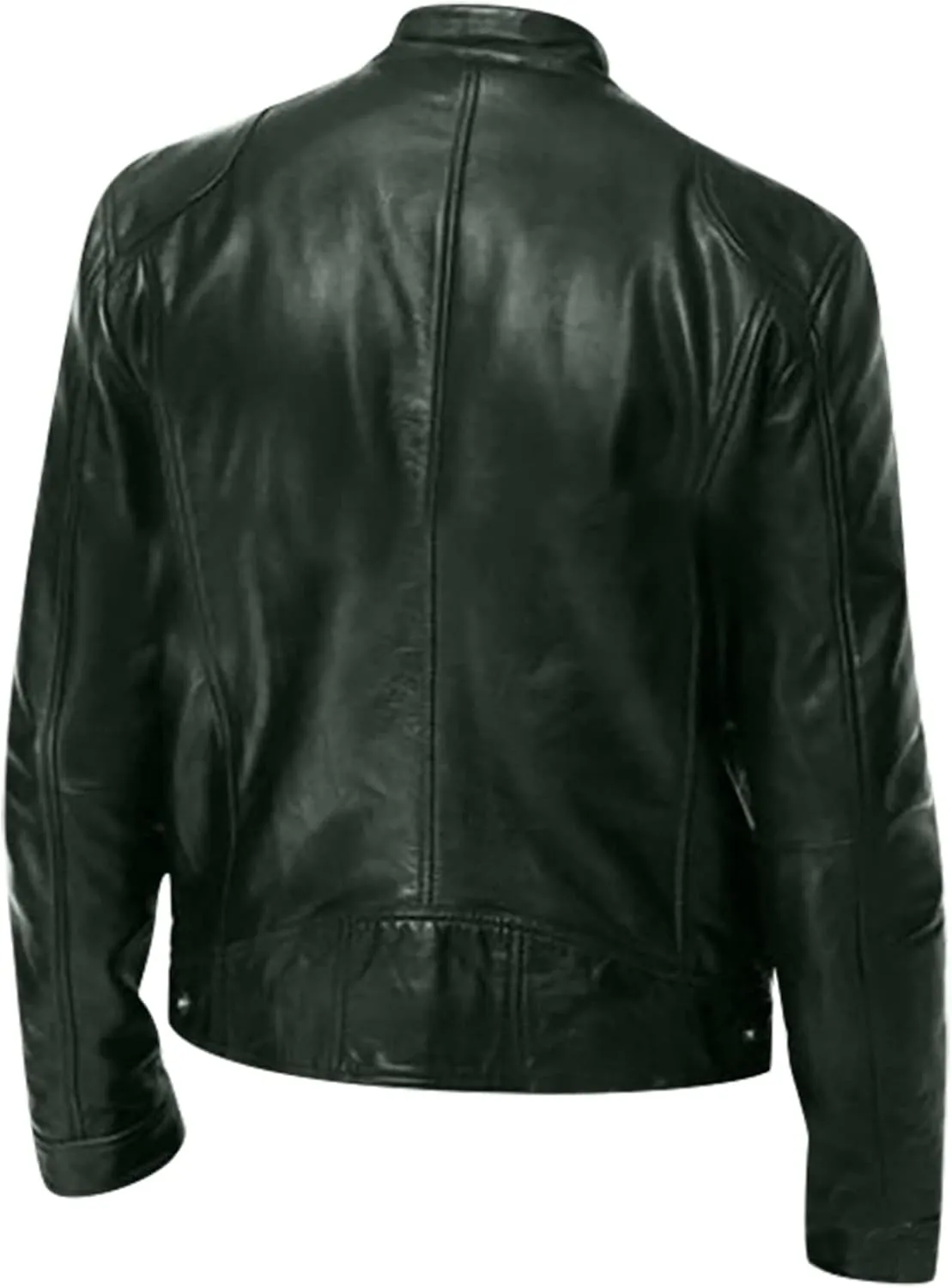 Mens Coats Fashion Autumn and Winter Men's Casual Solid Color Long-Sleeved Slim Leather Jackets for Men