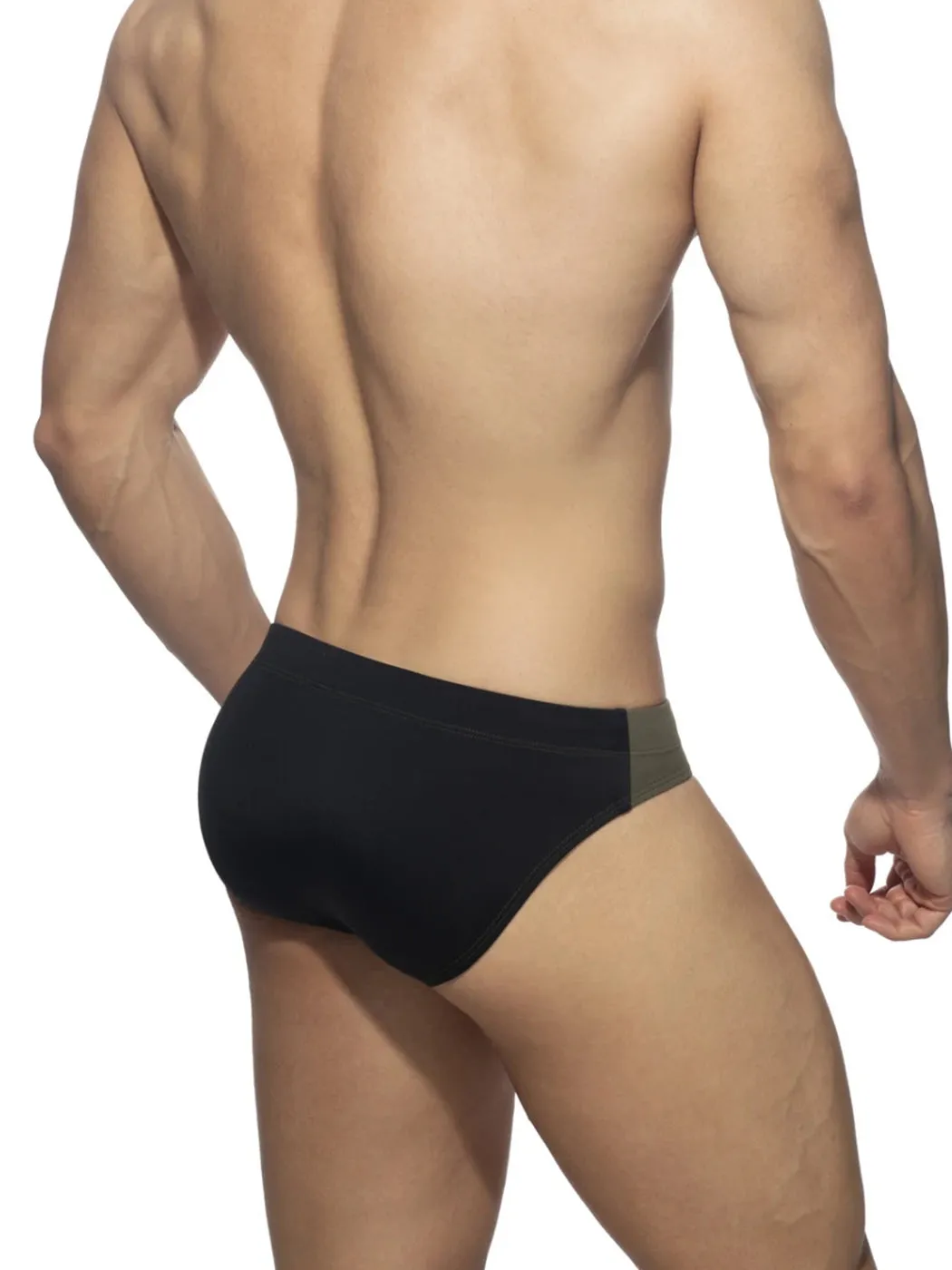 Men's Color Block Swim Briefs with Removable Pad