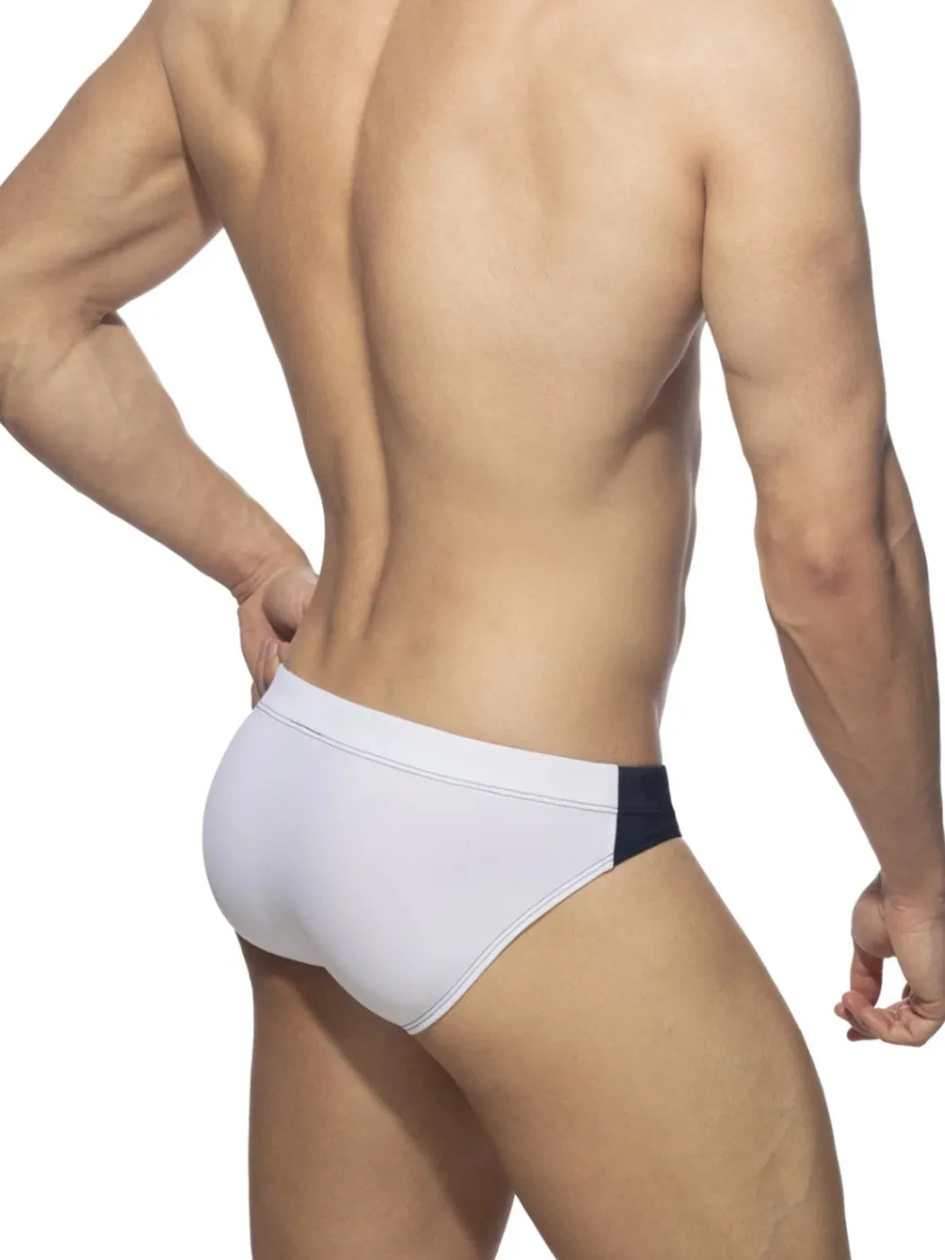 Men's Color Block Swim Briefs with Removable Pad