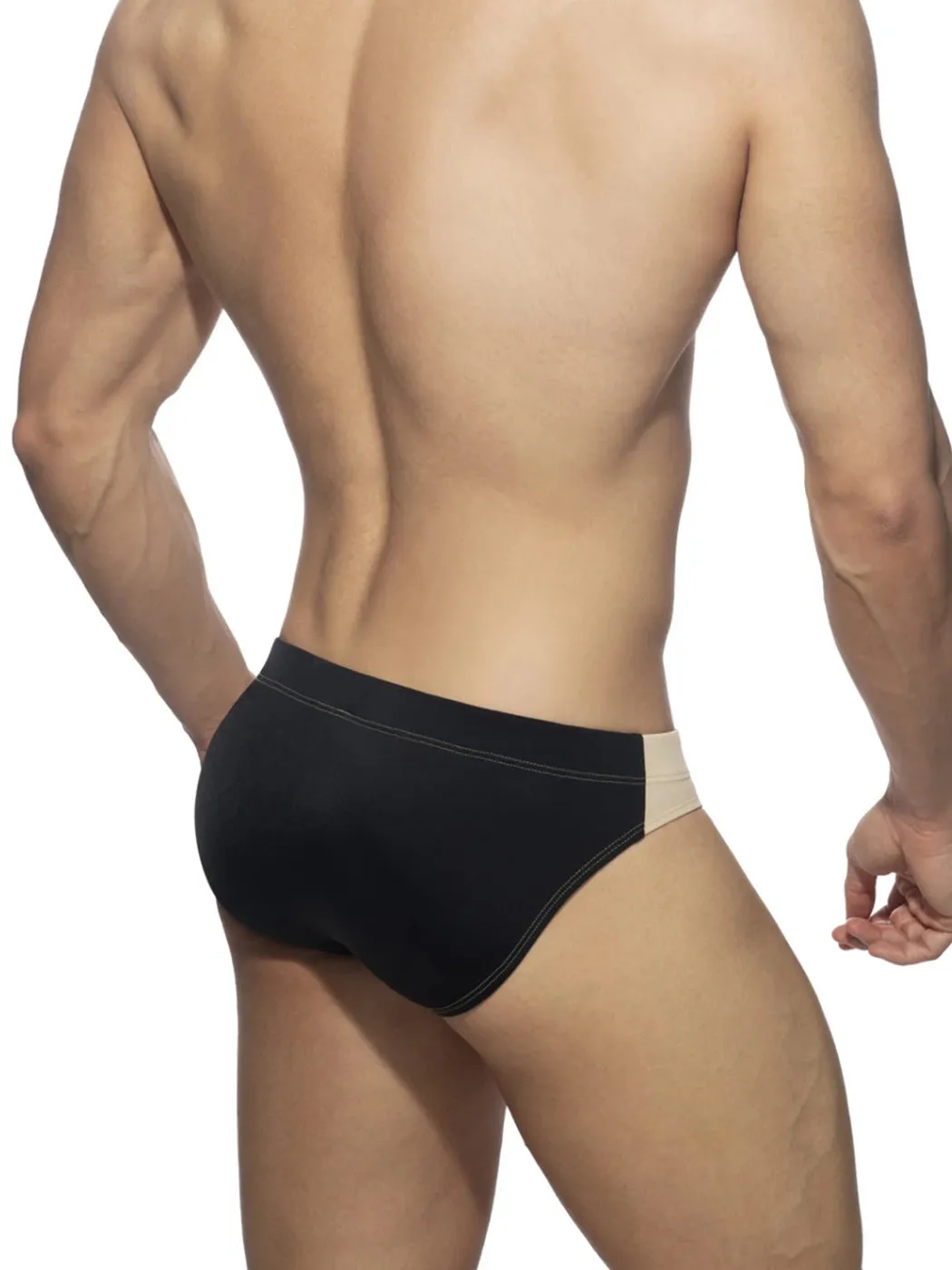 Men's Color Block Swim Briefs with Removable Pad
