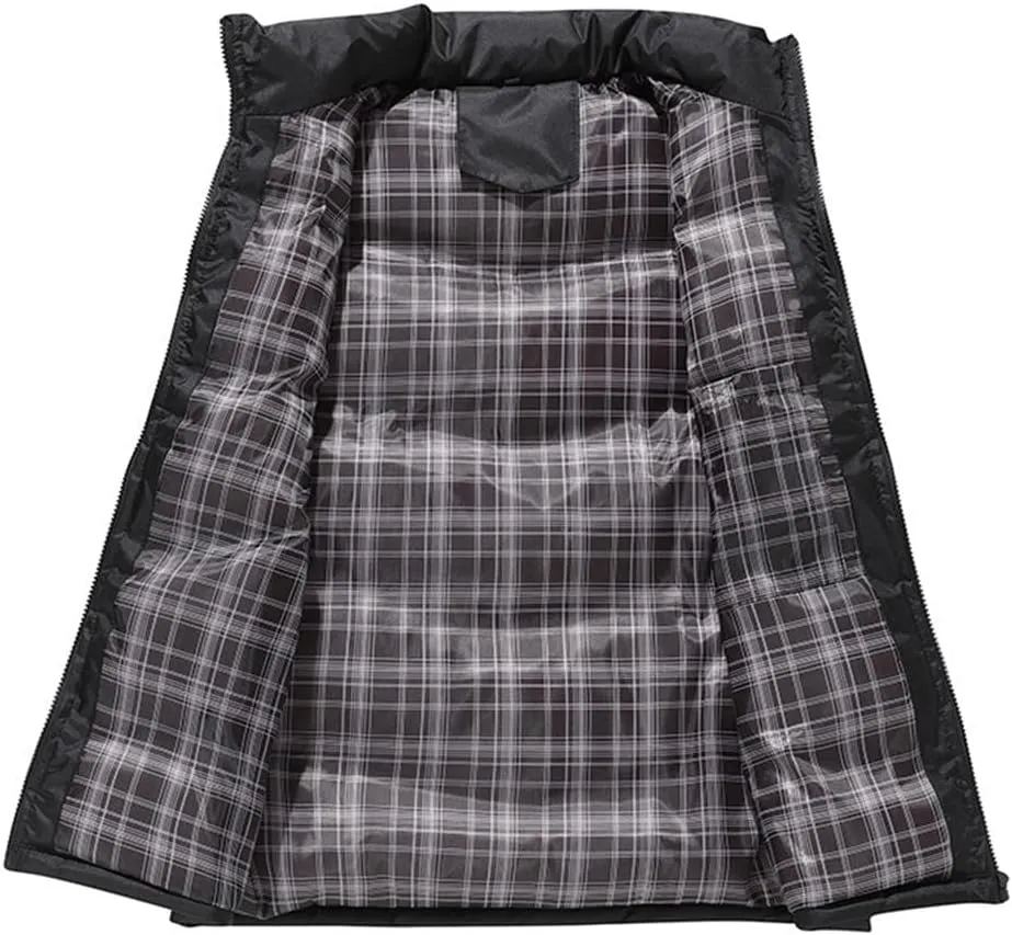 Men's Jacket Sleeveless Vest Winter Cotton Padded Thicken Vest Coat Casual Windbreaker Waistcoat