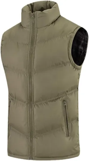 Men's Jacket Sleeveless Vest Winter Cotton Padded Thicken Vest Coat Casual Windbreaker Waistcoat