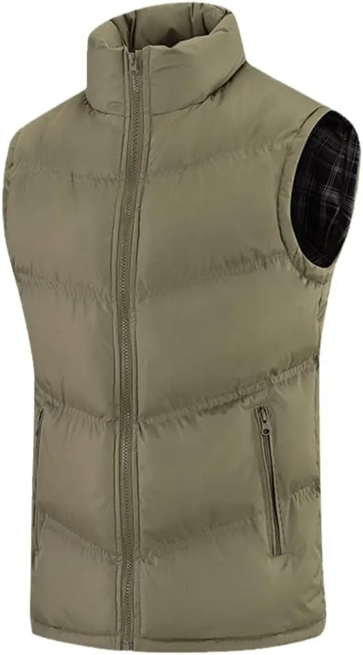 Men's Jacket Sleeveless Vest Winter Cotton Padded Thicken Vest Coat Casual Windbreaker Waistcoat