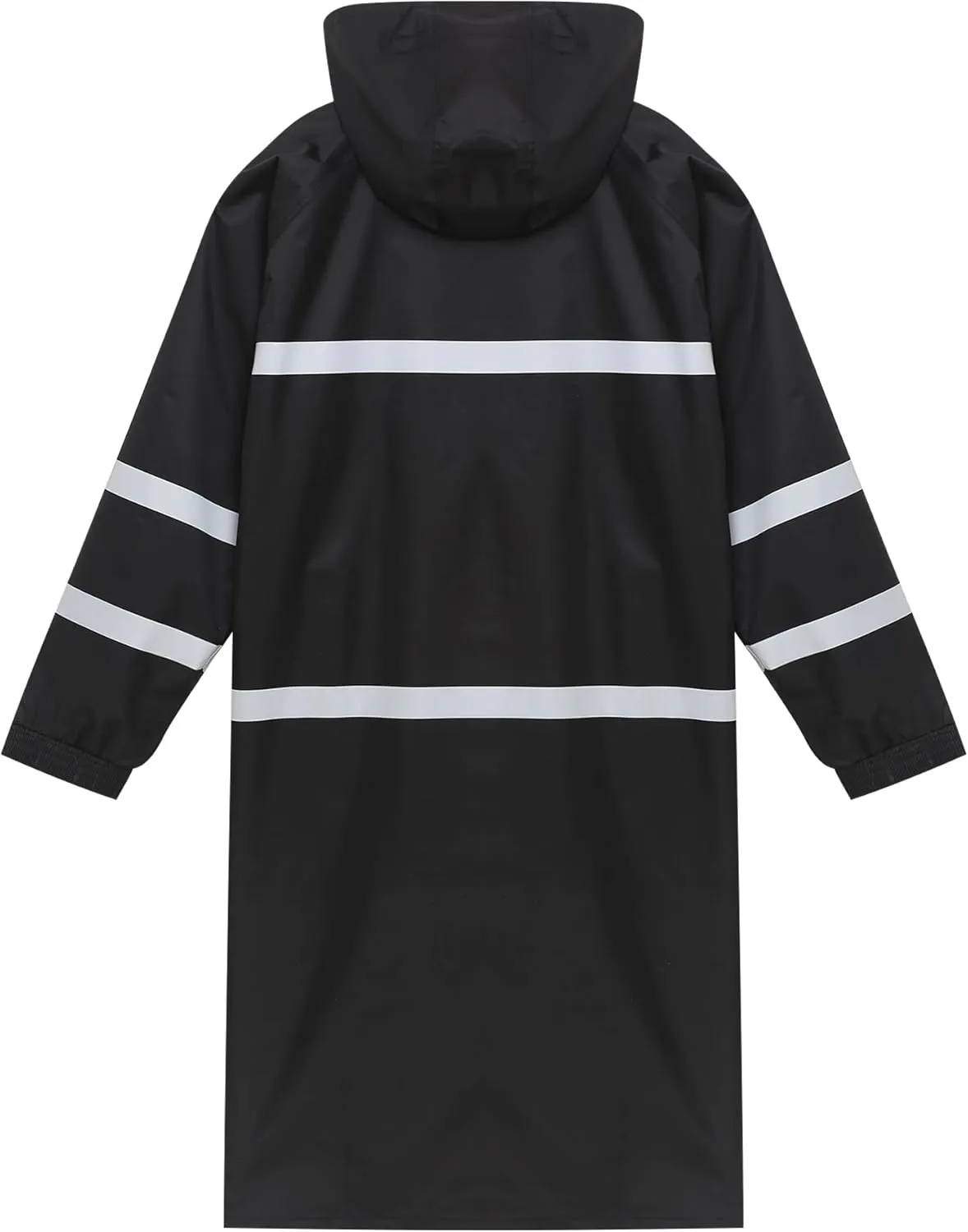 Mens Long Rain Coats Hooded Raincoats Safety Rainwear for Waterproof Work Rain Jacket Poncho
