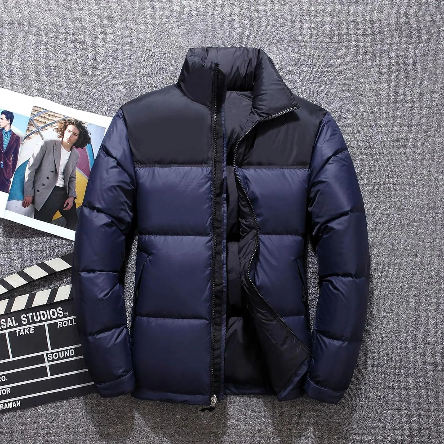 Men's Loose Plus Size Winter Fashionable Daily Retro Casual Warm Hooded Down Jacket Lined Winter Coats Men