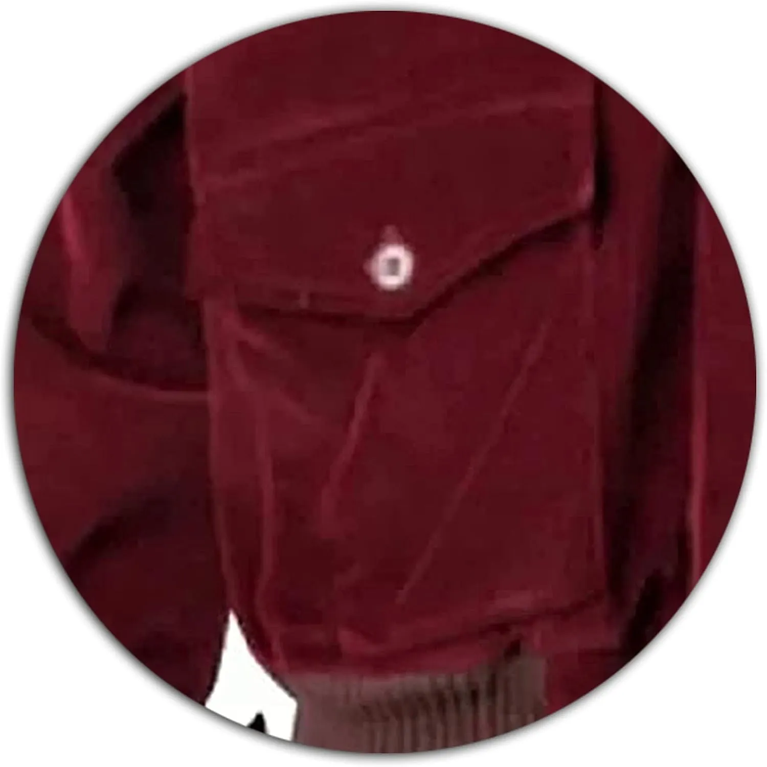 Men's Red Corduroy Jacket - Shirt Style Red Bomber Jacket - Corduroy Varsity Style Casual Outerwear Bomber