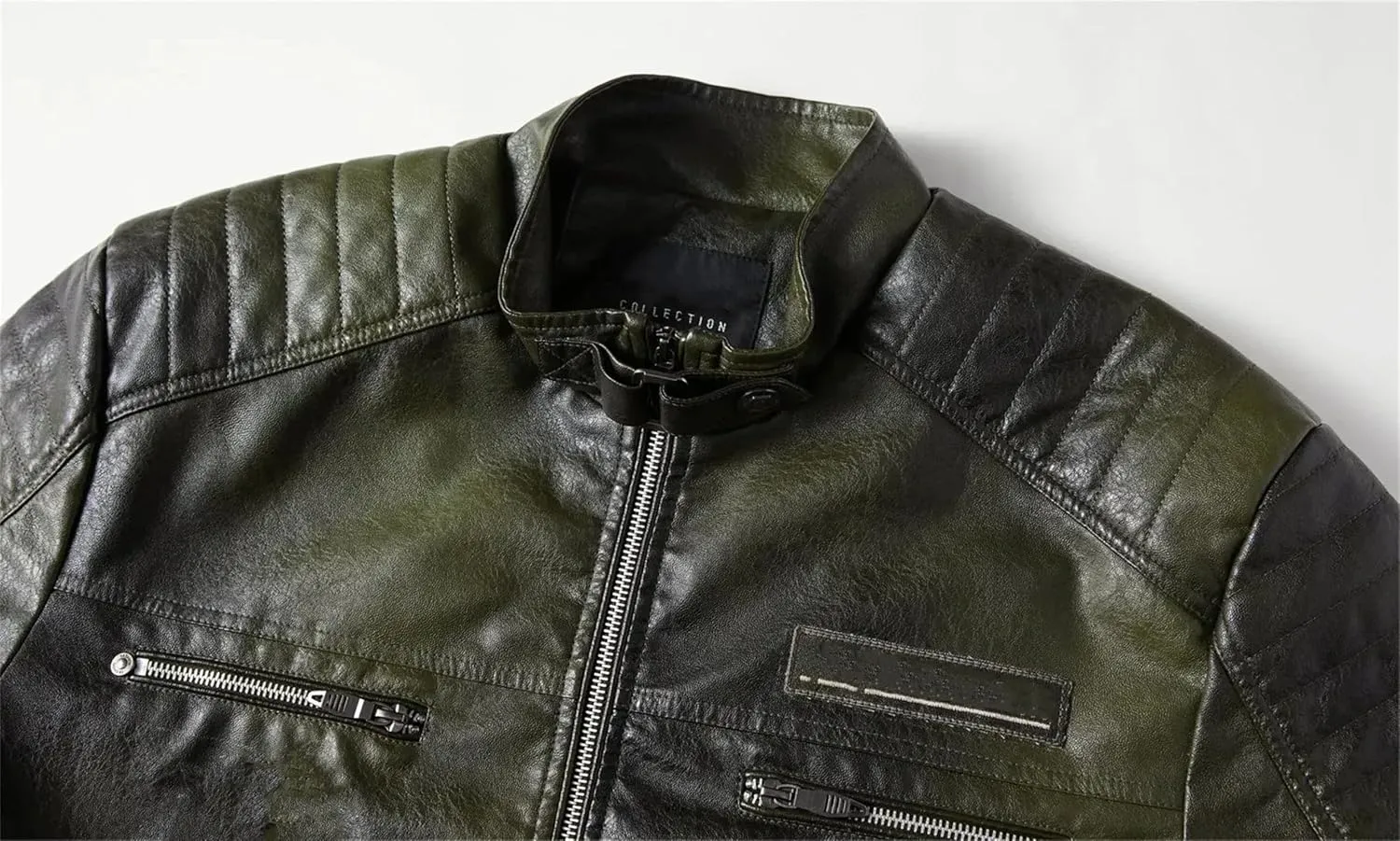 Men's Thermal Lined PU Leather Jacket Winter Motorcycle Coat Plus Solid Lapel Plush Outwear